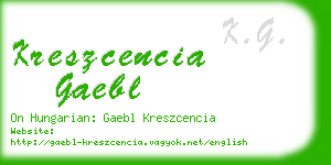 kreszcencia gaebl business card